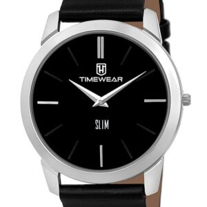 TIMEWEAR Analog Slim Two Hands Leather Strap Watches for Men